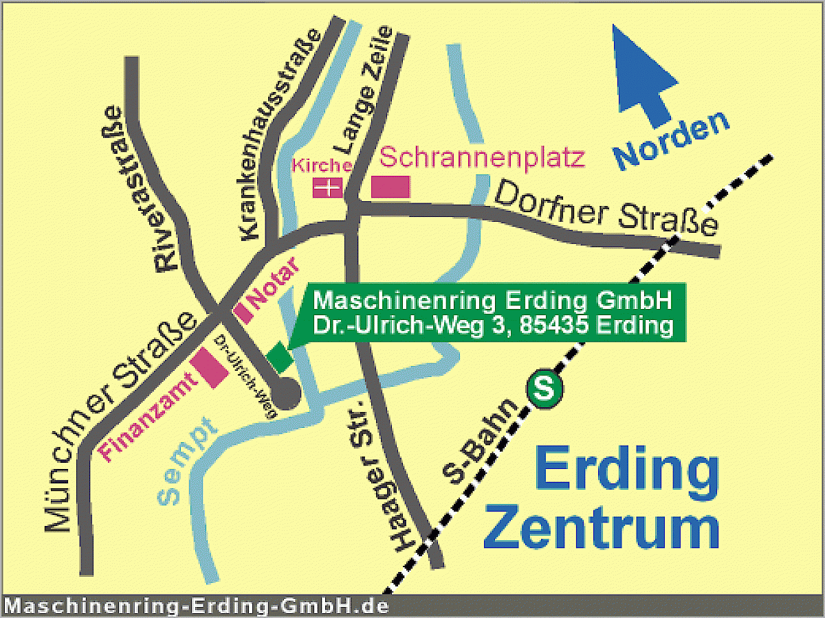 Wegbeschreibung zur Maschinenring Erding GmbH